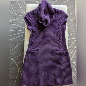 Purple Cowlneck Sweater Dress